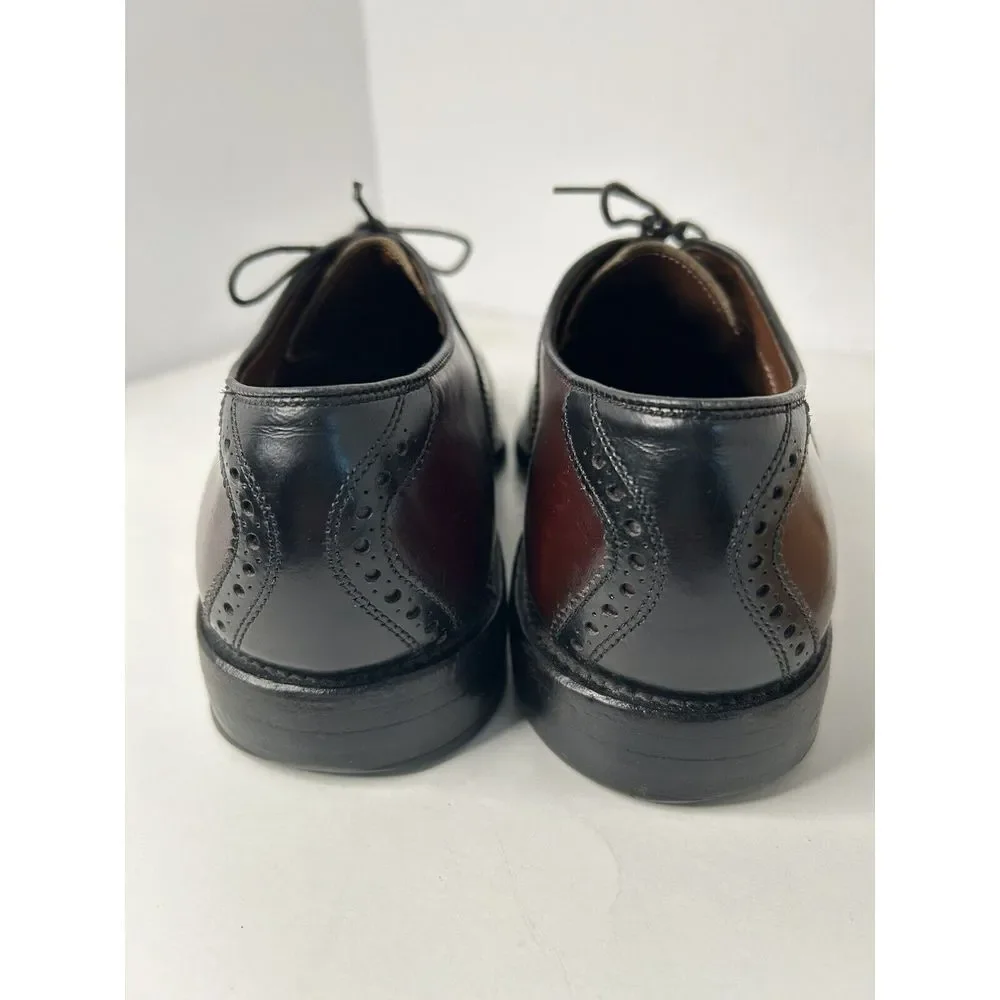 Allen Edmonds 71006 Polo Burgundy 2-Tone Plain Toe Saddle‎ Shoes Mens 8.5 D